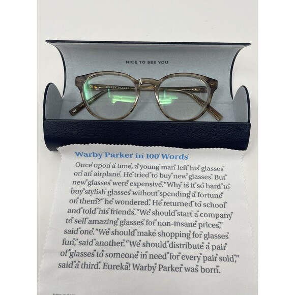 Warby Parker Percey N 207 47-18-140 Chestnut Crystal Eyeglass Frames Case Cloth main image 7